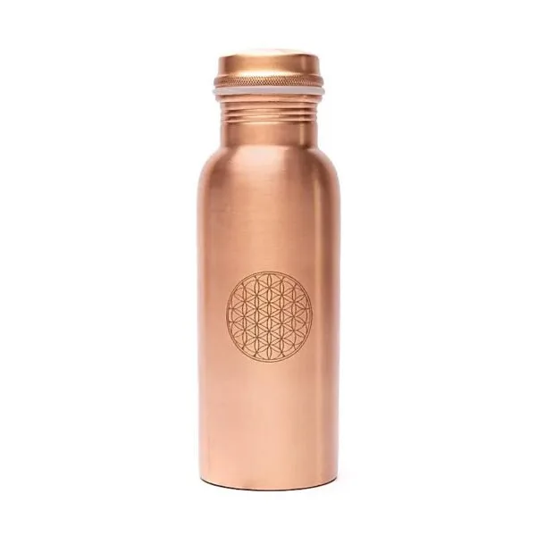 Bouteille en cuivre fleur de vie gravée 500ml