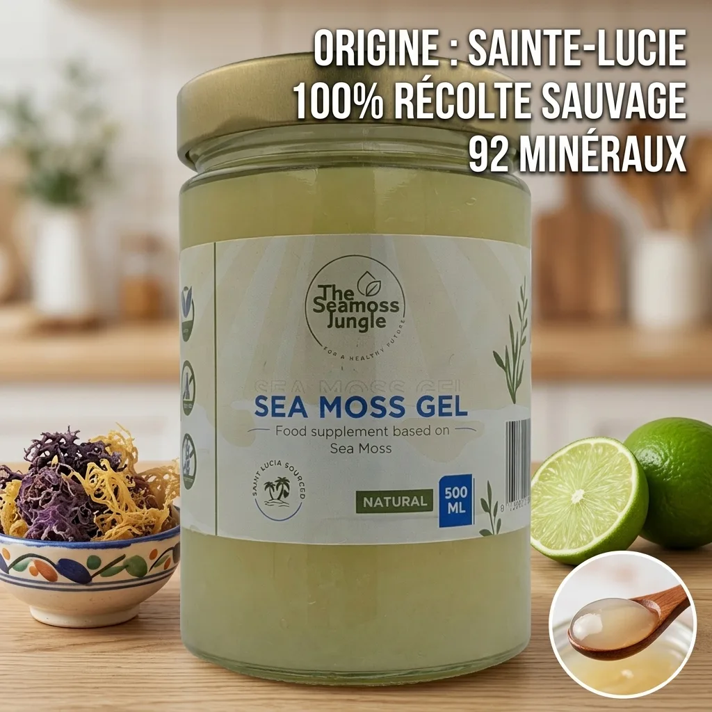 Pot en verre de 500ml de Gel de Sea Moss Naturel par The Seamoss Jungle