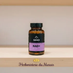 précurseur NR (Nicotinamide Riboside) 150 mg et cofacteur TMG 300 mg en gélules végétales, fabriqués en France.